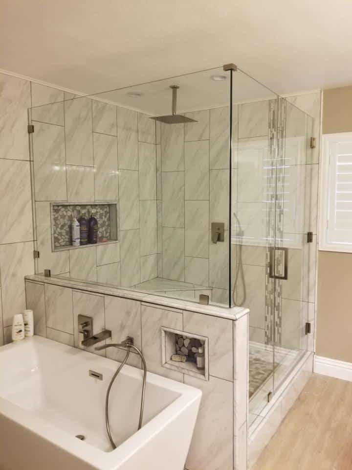 Frameless glass shower enclosure Las Vegas