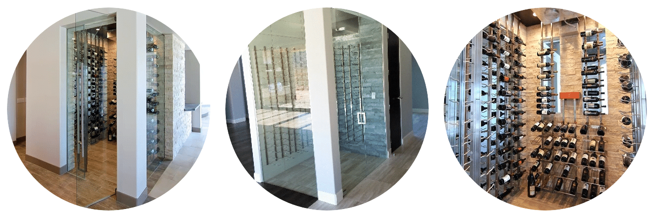 Glass wine room walls and door